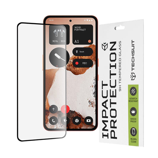 Protector de pantalla Techsuit para Nothing CMF Phone 2 Pro, vidrio templado, adhesivo completo, 111D, negro