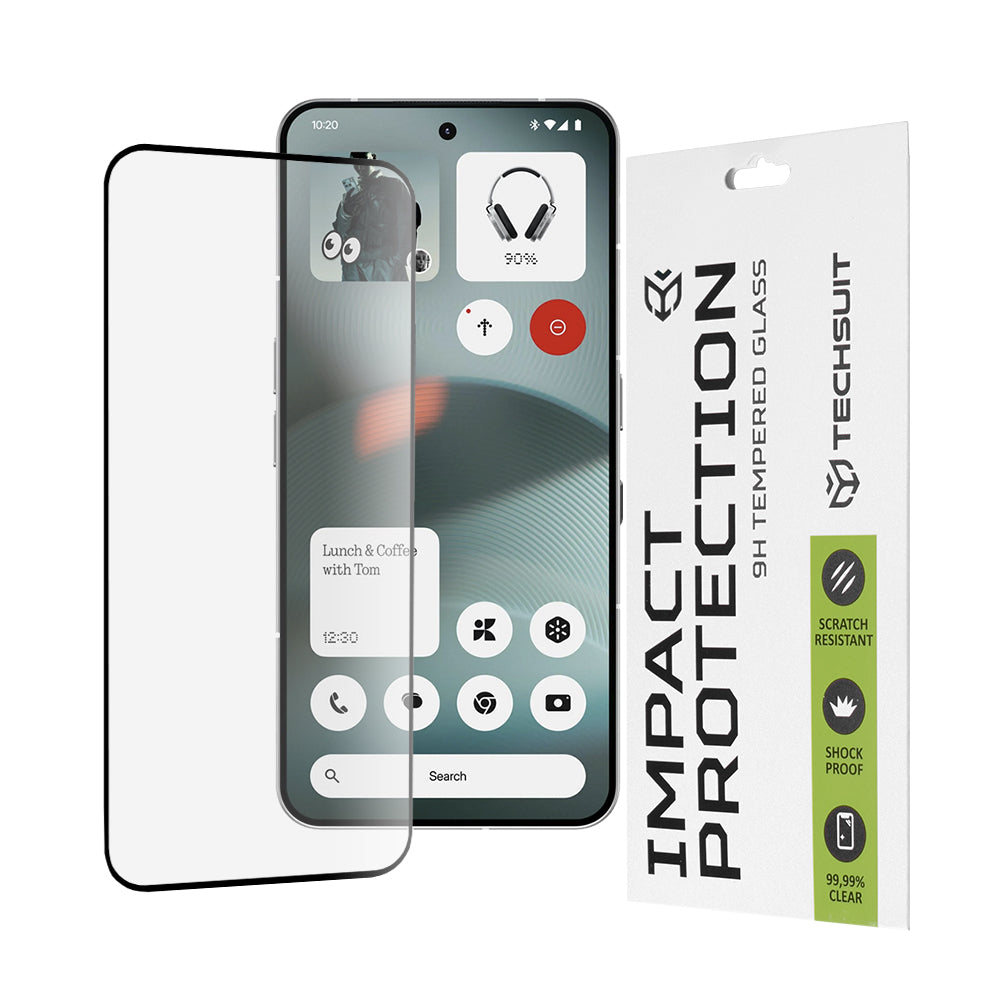 Protector de pantalla Techsuit para Nothing Phone (3), vidrio templado, adhesivo completo, 111D, negro