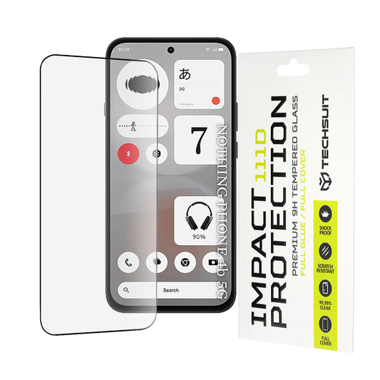 Protector de pantalla Techsuit para Nothing Phone (4b), vidrio templado, adhesivo completo, 111D, negro