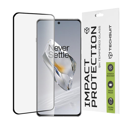 Protector de pantalla Techsuit para OnePlus 12, vidrio templado, adhesivo completo, 111D, negro