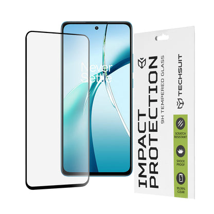Protector de pantalla Techsuit para OnePlus Nord CE4 Lite, vidrio templado, adhesivo completo, 111D, negro