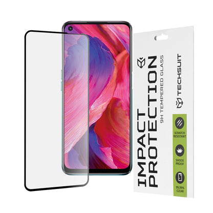 Protector de pantalla Techsuit para OnePlus Nord N200 5G / Oppo A74 5G / A54 5G, Vidrio Templado, Full Glue, 111D, Negro