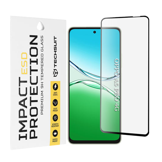 Protector de pantalla Techsuit para Oppo A5 Pro 4G / A5 Pro, vidrio templado, adhesivo completo, negro