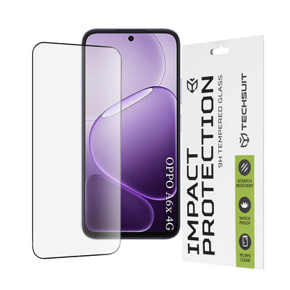 Protector de pantalla Techsuit para Oppo A6x 4G / A6x, Cristal Templado, Full Glue, 111D, Negro