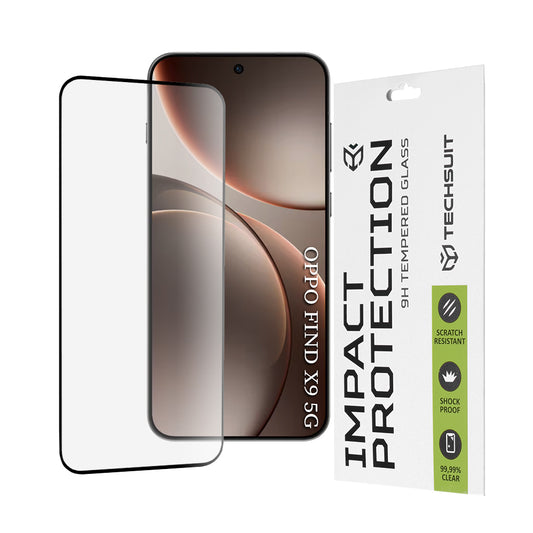Protector de pantalla Techsuit para Oppo Find X9, Cristal Templado, Full Glue, 111D, Negro