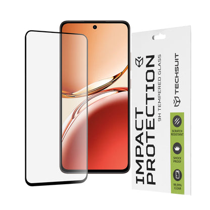 Protector de pantalla Techsuit para Oppo Reno12 FS 5G / Reno12 FS 4G / Reno12 F 4G / Reno12 F, Vidrio templado, Full Glue, 111D, Negro