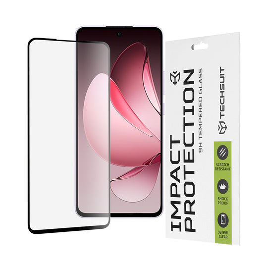 Protector de pantalla Techsuit para Oppo Reno13 FS 5G / Reno13 F 4G / Reno13 F, vidrio templado, adhesivo completo, 111D, negro
