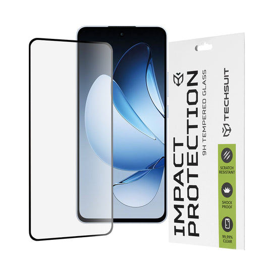 Protector de pantalla Techsuit para Oppo Reno13, vidrio templado, adhesivo completo, 111D, negro