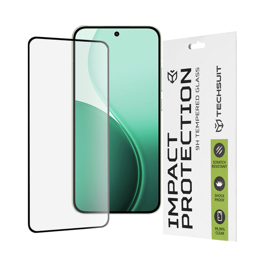 Protector de pantalla Techsuit para Oppo Reno14, vidrio templado, adhesivo completo, 111D, negro