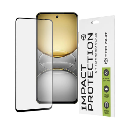 Protector de pantalla Techsuit para Realme C75 5G / 14x, vidrio templado, adhesivo completo, 111D, negro