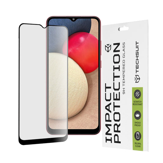 Protector de pantalla Techsuit para Samsung Galaxy A04e A042 / M04 M045 / A03 A035 / A03 Core A032, Vidrio templado, Full Glue, 111D, Negro