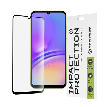 Techsuit Screen Protector Film for Samsung Galaxy A05s A057 / A05 A055, Tempered Glass, Full Glue, 111D, Black
