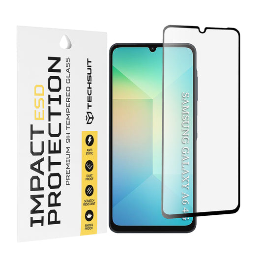 Protector de pantalla Techsuit para Samsung Galaxy A06 A065, vidrio templado, adhesivo completo, negro