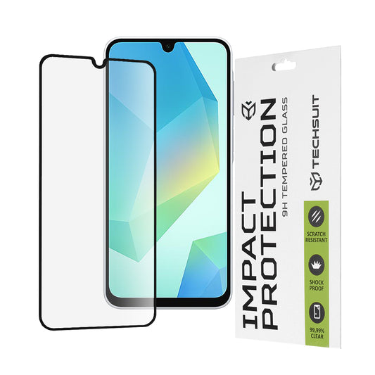 Protector de pantalla Techsuit para Samsung Galaxy A17 4G / A17 5G / A16 5G A166 / A16 4G A165, vidrio templado, adhesivo completo, 111D, negro