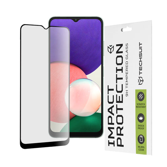 Protector de pantalla Techsuit para Samsung Galaxy A22 5G A226, vidrio templado, adhesivo completo, 111D, negro