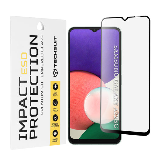 Protector de pantalla Techsuit para Samsung Galaxy A22 5G A226, vidrio templado, adhesivo completo, negro