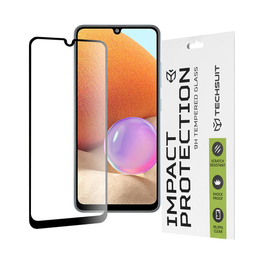 Protector de pantalla Techsuit para Samsung Galaxy A33 5G A336 / A32 A325, vidrio templado, adhesivo completo, 111D, negro