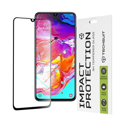 Protector de pantalla Techsuit para Samsung Galaxy A70s A707 / A90 5G A908 / A70 A705, Vidrio templado, Full Glue, 111D, Negro