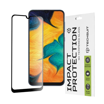 Protector de pantalla Techsuit para Samsung Galaxy M31 M315 / M21 M215 / A50s A507 / A30s A307, Vidrio templado, Full Glue, 111D, Negro