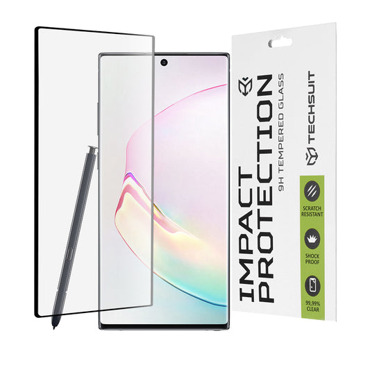Protector de pantalla Techsuit para Samsung Galaxy Note 10 5G N971 / Note10 N970, vidrio templado, adhesivo completo, 111D, negro