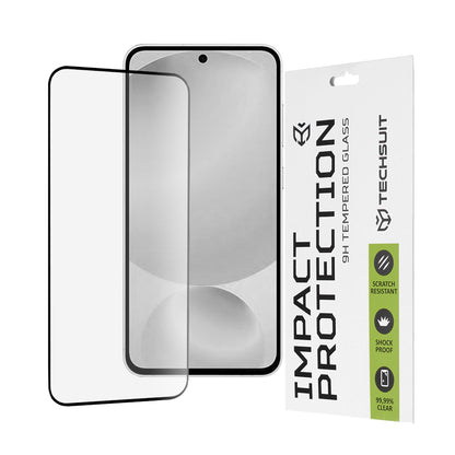 Protector de pantalla Techsuit para Samsung Galaxy S25 FE, vidrio templado, adhesivo completo, 111D, negro