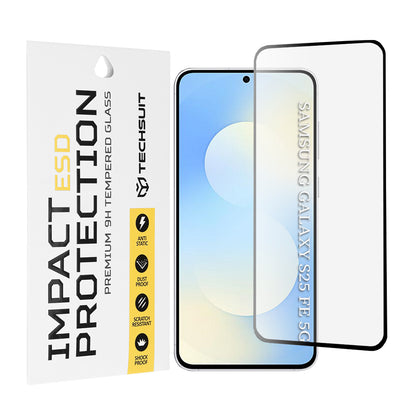 Protector de pantalla Techsuit para Samsung Galaxy S25 FE, vidrio templado, adhesivo completo, negro