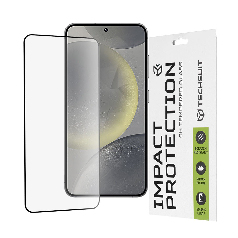 Protector de pantalla Techsuit para Samsung Galaxy S25 S931 / S24 S921, vidrio templado, adhesivo completo, 111D, negro