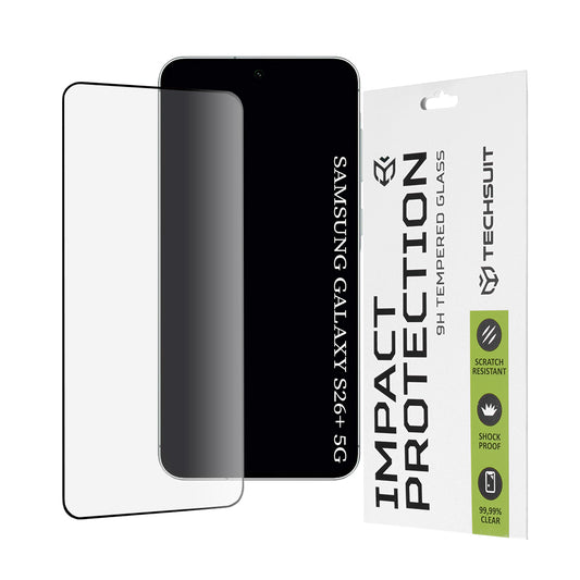 Protector de pantalla Techsuit para Samsung Galaxy S26 Plus, Cristal Templado, Full Glue, 111D, Negro
