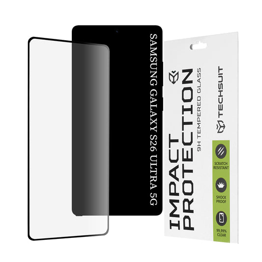 Protector de pantalla Techsuit para Samsung Galaxy S26 Ultra, Cristal Templado, Full Glue, 111D, Negro