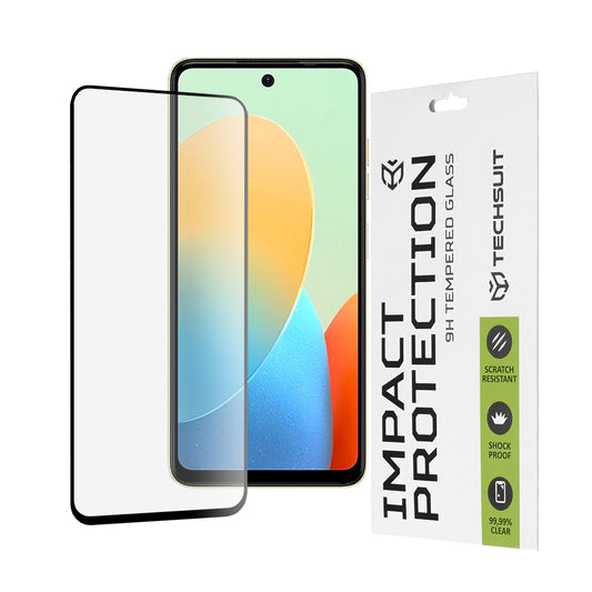 Protector de pantalla Techsuit para Tecno Spark 20 / Spark Go 2024 / Spark 20C / Smart 8 / Hot 40i, vidrio templado, adhesivo completo, 111D, negro