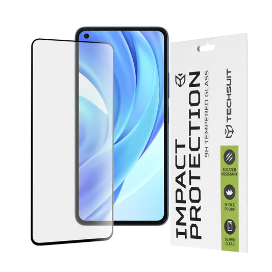 Protector de pantalla Techsuit para Xiaomi 11 Lite 5G NE / Mi 11 Lite 5G / 11 Lite, vidrio templado, adhesivo completo, 111D, negro