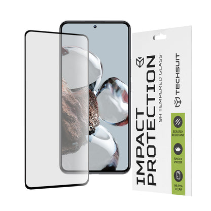 Protector de pantalla Techsuit para Xiaomi 12T / 12T Pro, vidrio templado, adhesivo completo, 111D, negro