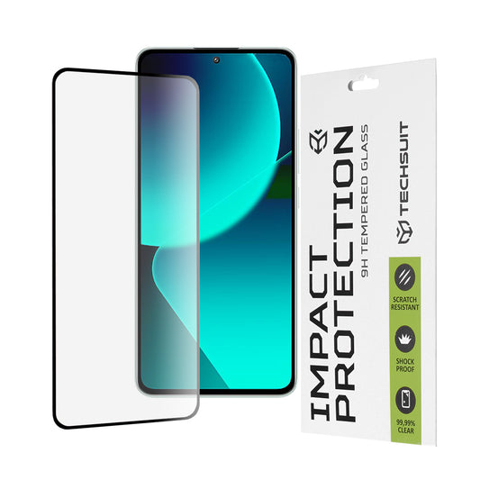 Protector de pantalla Techsuit para Xiaomi 13T Pro / 13T, vidrio templado, adhesivo completo, 111D, negro