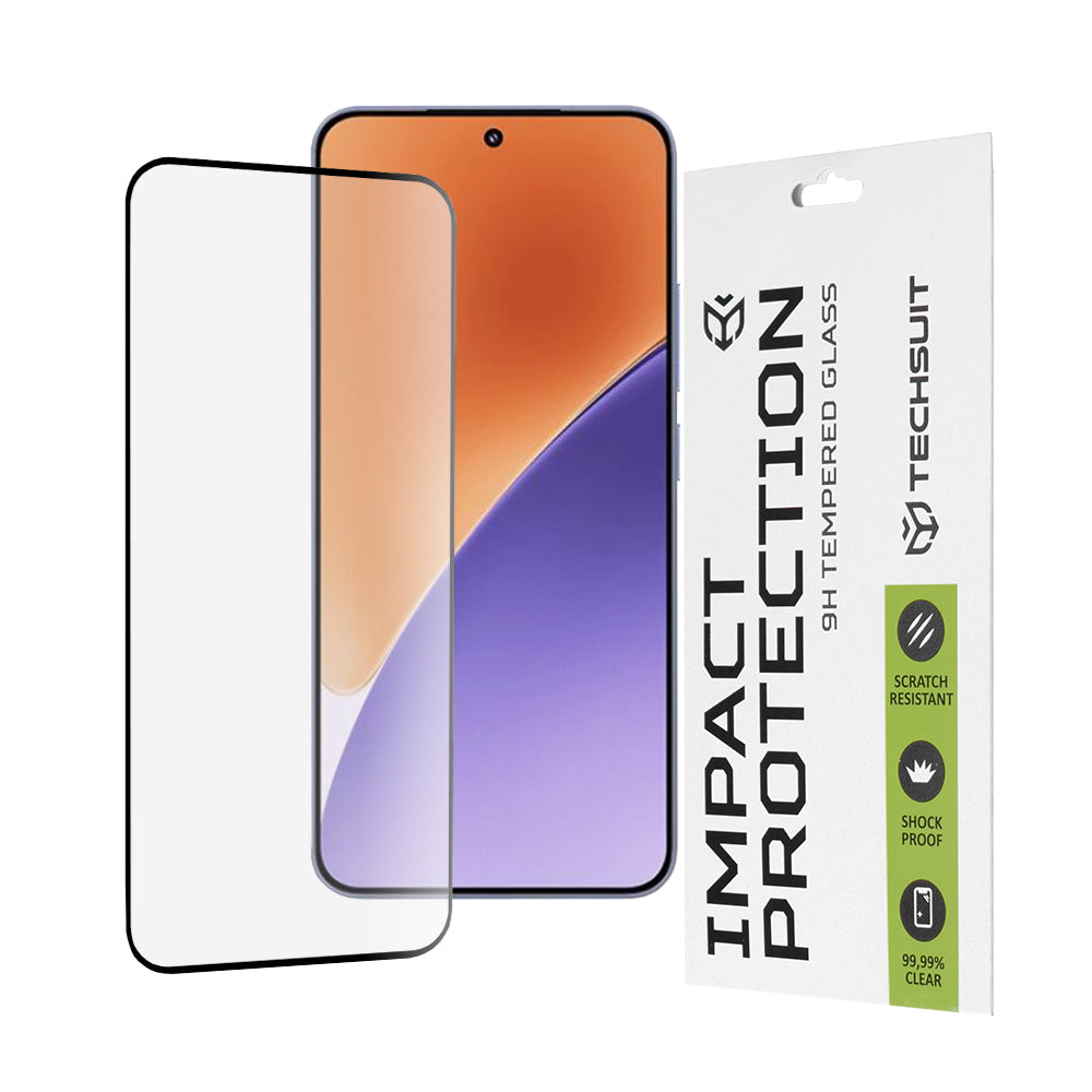 Protector de pantalla Techsuit para Xiaomi 15, vidrio templado, adhesivo completo, 111D, negro