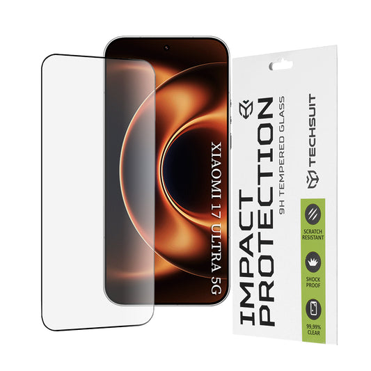 Protector de pantalla Techsuit para Xiaomi 17 Ultra, Cristal Templado, Full Glue, 111D, Negro