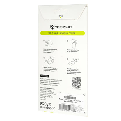 Protector de pantalla Techsuit para Xiaomi 17T Pro, vidrio templado, adhesivo completo, 111D, negro