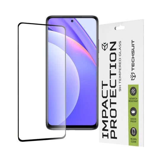 Protector de pantalla Techsuit para Xiaomi Mi 10T Lite 5G, vidrio templado, adhesivo completo, 111D, negro