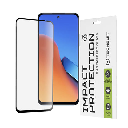 Protector de pantalla Techsuit para Xiaomi Poco M6 4G / Redmi 13 / 12 5G / 12, Vidrio templado, Full Glue, 111D, Negro