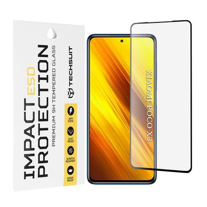 Protector de pantalla Techsuit para Xiaomi Poco X3 Pro / X3 NFC / X3, vidrio templado, adhesivo completo, negro