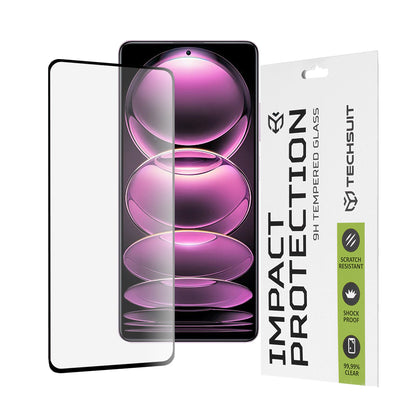 Protector de pantalla Techsuit para Xiaomi Poco X5 Pro / Redmi Note 12 Pro 5G / Note 12 Pro+, Vidrio templado, Full Glue, 111D, Negro