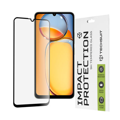 Protector de pantalla Techsuit para Xiaomi Redmi 13C 5G / 13C / Poco C65, vidrio templado, adhesivo completo, 111D, negro