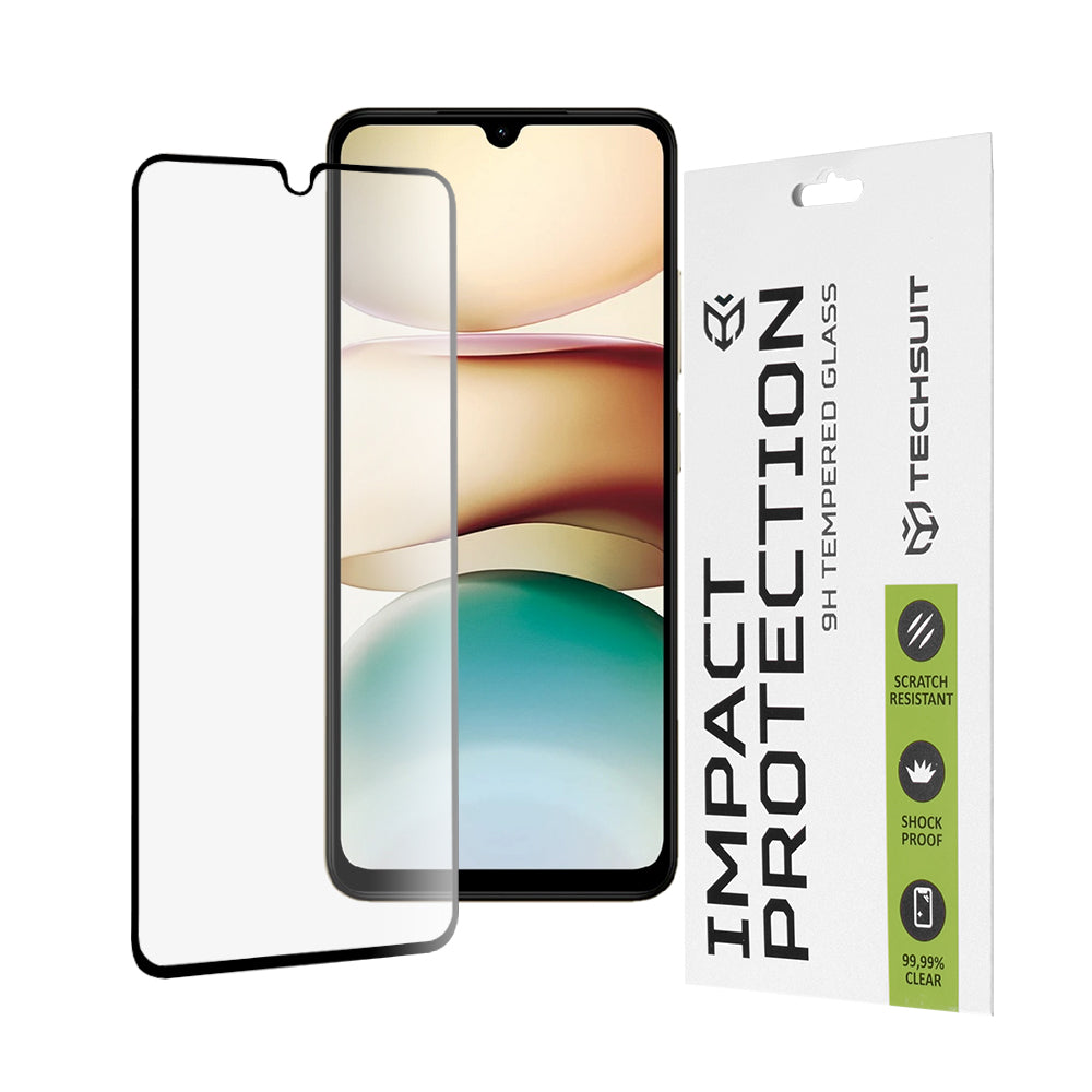 Techsuit Screen Protector for Xiaomi Redmi A5 4G (Standard), Tempered Glass, Full Glue, 111D, Black