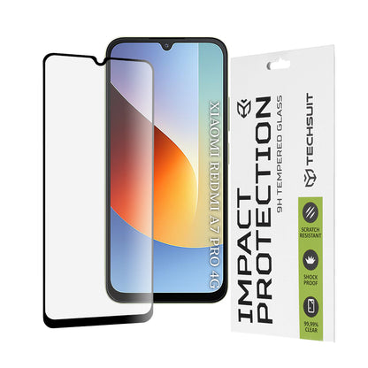Protector de pantalla Techsuit para Xiaomi Redmi A7 Pro 4G, vidrio templado, adhesivo completo, 111D, negro
