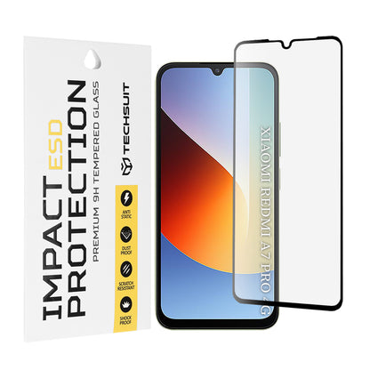 Protector de pantalla Techsuit para Xiaomi Redmi A7 Pro 4G, vidrio templado, adhesivo completo, negro