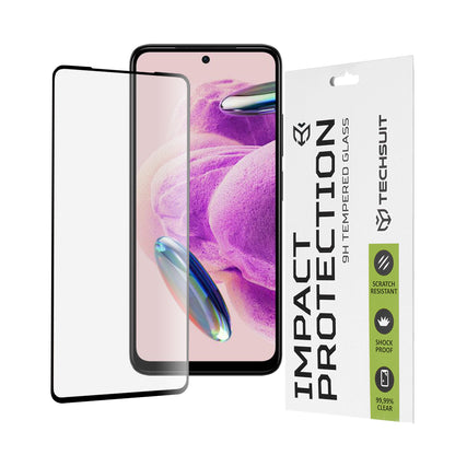 Protector de pantalla Techsuit para Xiaomi Redmi Note 12S, vidrio templado, adhesivo completo, 111D, negro
