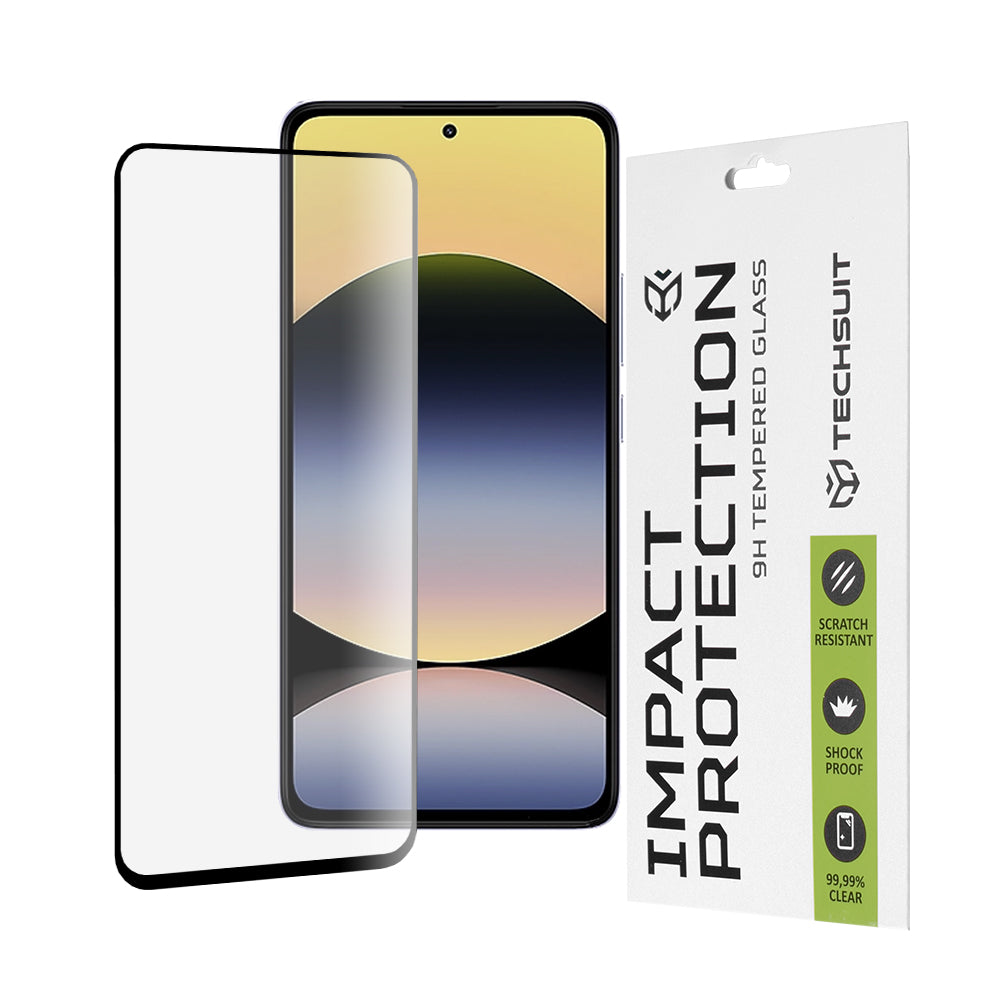 Protector de pantalla Techsuit para Xiaomi Redmi Note 14 4G (Estándar), Vidrio Templado, Full Glue, 111D, Negro