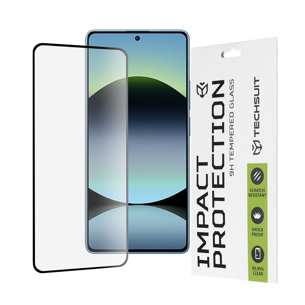 Protector de pantalla Techsuit para Xiaomi Redmi Note 14S, vidrio templado, adhesivo completo, 111D, negro