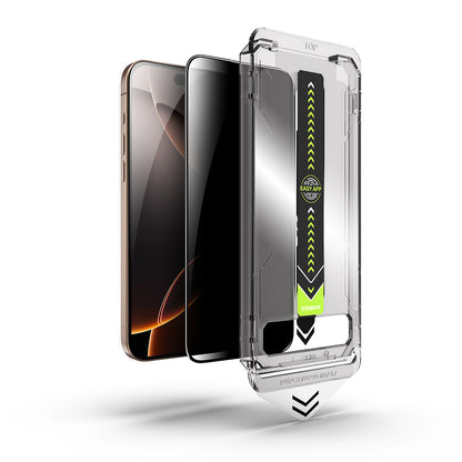 Protector de pantalla Privacy Techsuit TitanGlass para Apple iPhone 16 Plus / 15 Plus, Vidrio templado, Pegamento completo