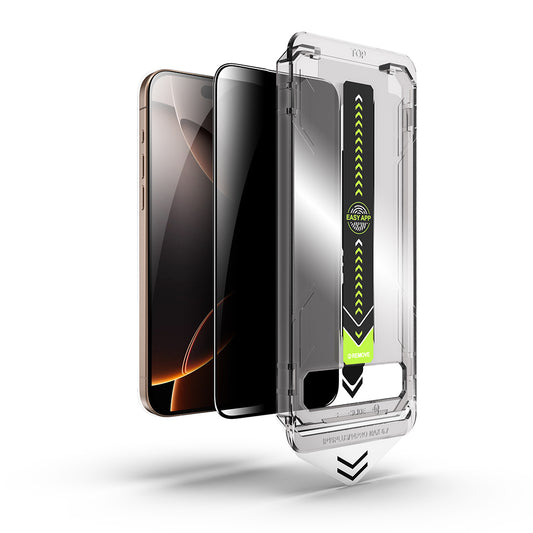 Protector de pantalla Privacy Techsuit TitanGlass para Apple iPhone 16 Plus / 15 Plus, Vidrio templado, Pegamento completo