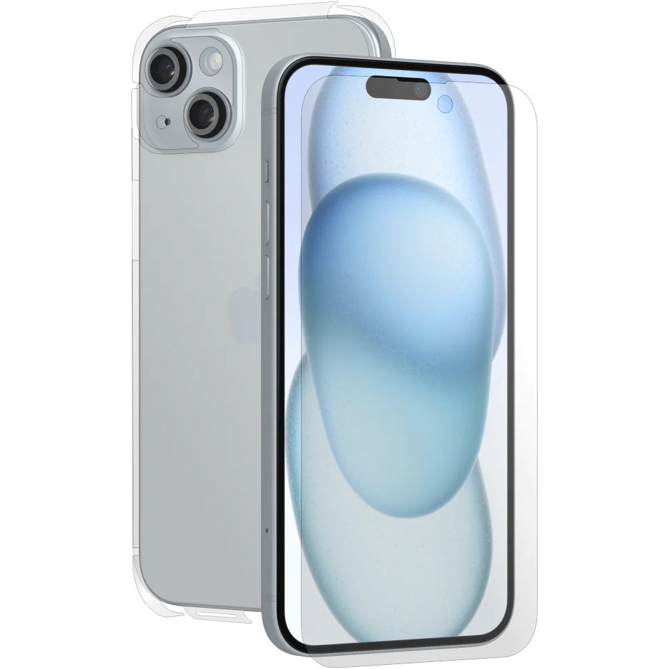 Película protectora delantera y trasera Alien Surface para Apple iPhone 15 Plus, silicona